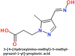 CAS#3-[4-(Hydroxyimino-methyl)-5-methyl-pyrazol-1-yl]-propionic acid